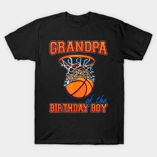 Grandpa Of The Birthday Boy Basketball Birthday Family Party T-Shirt